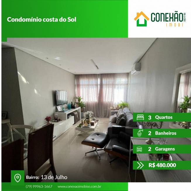 Foto 1 de Apartamento com 3 Quartos à venda, 130m² em Treze de Julho, Aracaju