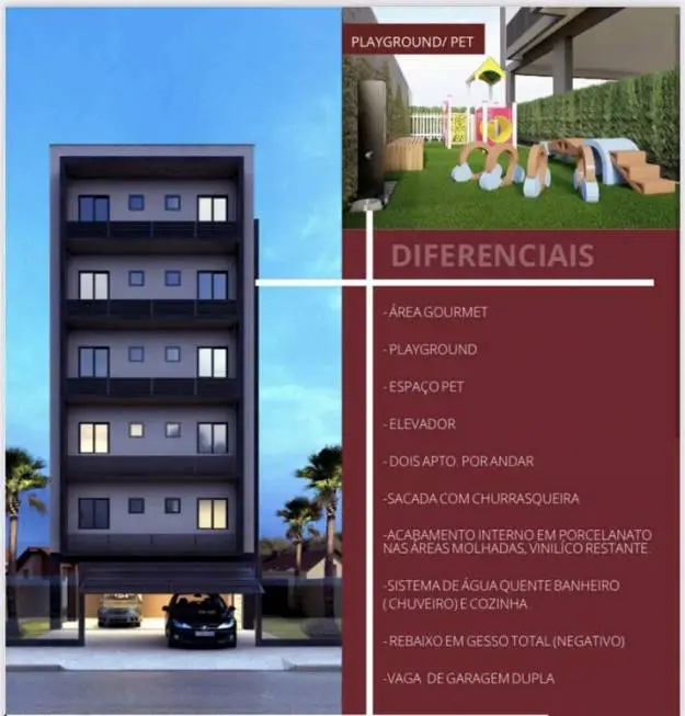 Foto 3 de Apartamento com 2 Quartos à venda, 58m² em Iririú, Joinville