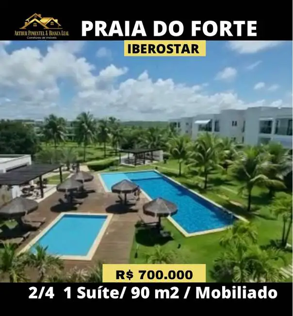 Foto 1 de Apartamento com 2 Quartos à venda, 90m² em Praia do Forte, Mata de São João