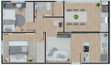 Foto 2 de Apartamento com 2 Quartos à venda, 55m² em Hauer, Curitiba