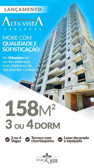 Foto 3 de Apartamento com 4 Quartos à venda, 158m² em Urbanova, São José dos Campos