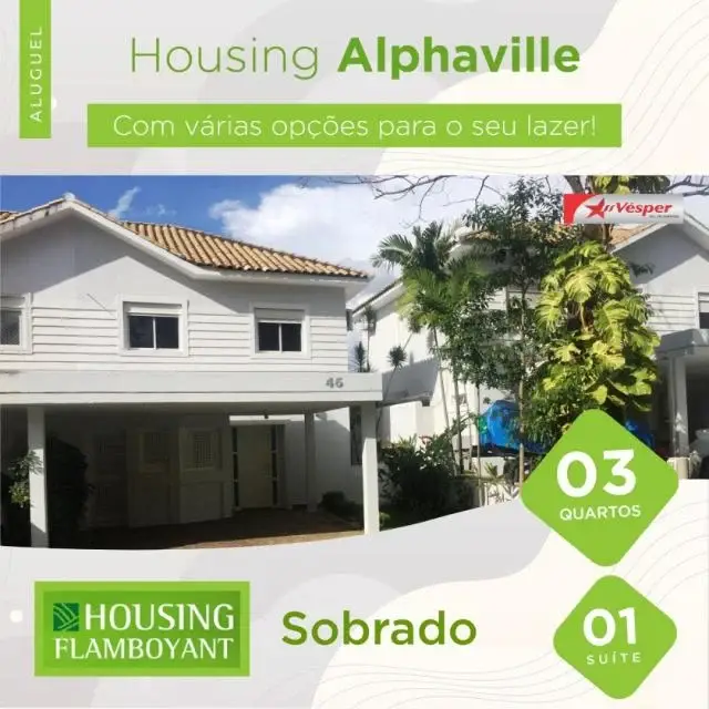 Foto 1 de Casa de Condomínio com 3 Quartos para alugar, 195m² em Residencial Alphaville Flamboyant, Goiânia
