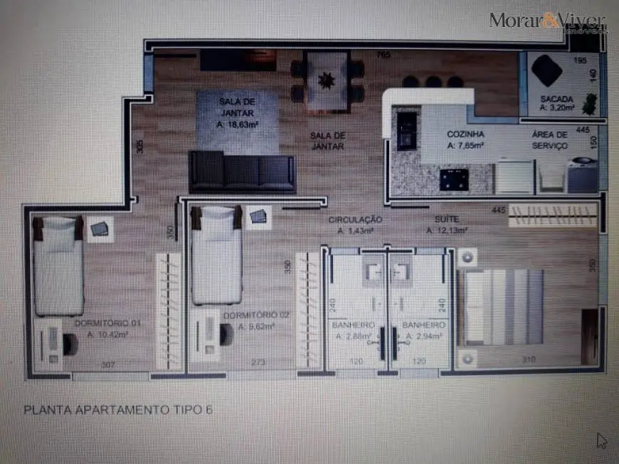 Foto 2 de Apartamento com 1 Quarto à venda, 42m² em Vargem Grande, Pinhais