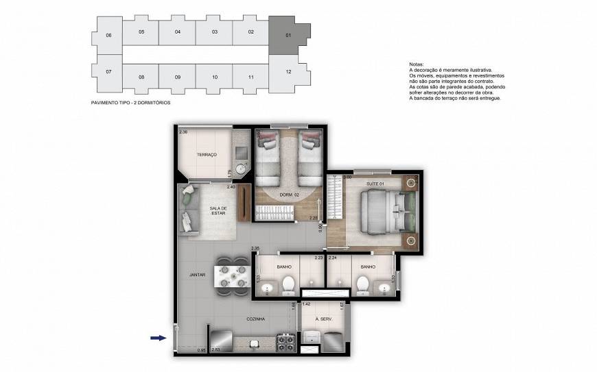 Foto 2 de Apartamento com 2 Quartos à venda, 35m² em Jardim Peri-Peri, São Paulo