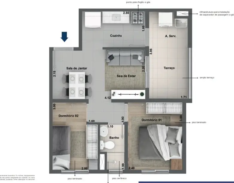 Foto 3 de Apartamento com 2 Quartos à venda, 35m² em Jardim Peri-Peri, São Paulo