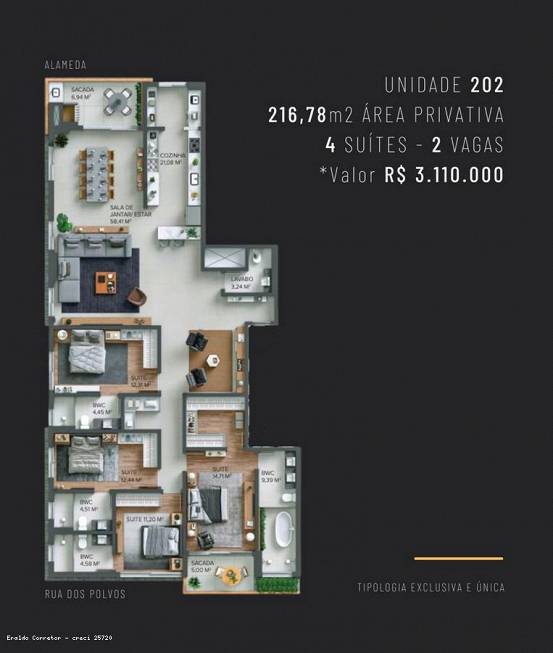Foto 5 de Apartamento com 3 Quartos à venda, 323m² em Jurerê, Florianópolis