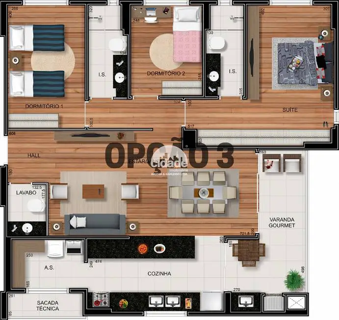 Foto 5 de Apartamento com 2 Quartos à venda, 124m² em Neva, Cascavel