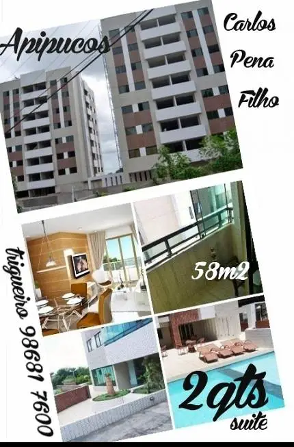 Foto 1 de Apartamento com 2 Quartos à venda, 58m² em Dois Irmãos, Recife