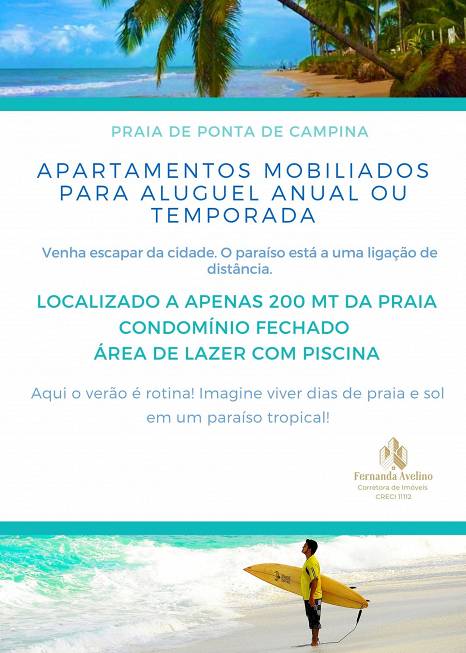 Foto 1 de Apartamento com 2 Quartos para alugar, 10m² em Ponta De Campina, Cabedelo