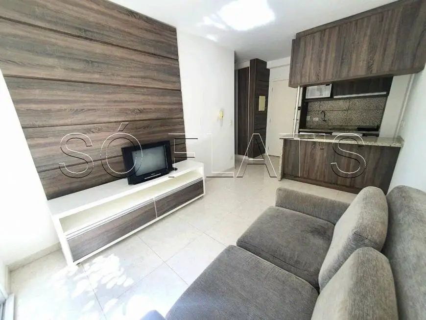 Foto 3 de Flat com 1 Quarto para alugar, 33m² em Morumbi, São Paulo
