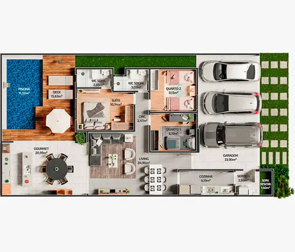 Foto 4 de Apartamento com 3 Quartos à venda, 116m² em SIM, Feira de Santana
