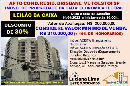 Foto 1 de Apartamento com 2 Quartos à venda, 44m² em Vila Tolstoi, São Paulo