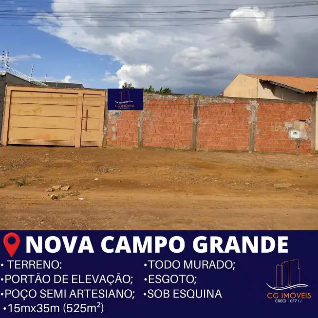 Foto 1 de Lote/Terreno à venda, 525m² em Vila Nova Campo Grande, Campo Grande