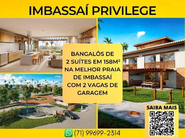 Foto 1 de Apartamento com 2 Quartos à venda, 158m² em Imbassai, Mata de São João