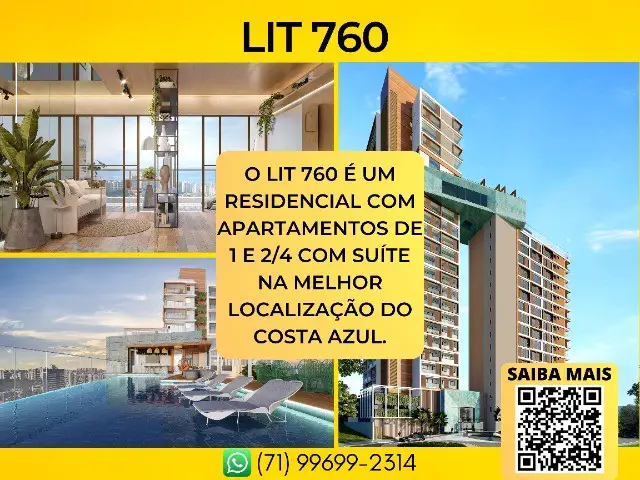 Foto 1 de Apartamento com 1 Quarto à venda, 35m² em Costa Azul, Salvador