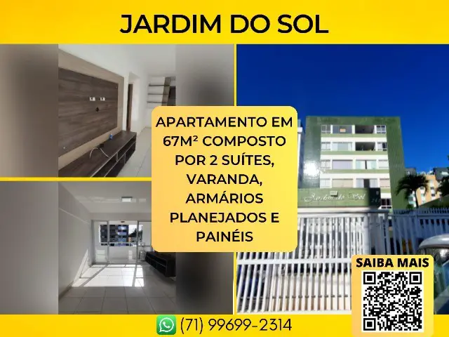 Foto 1 de Apartamento com 2 Quartos à venda, 67m² em Pitangueiras, Lauro de Freitas
