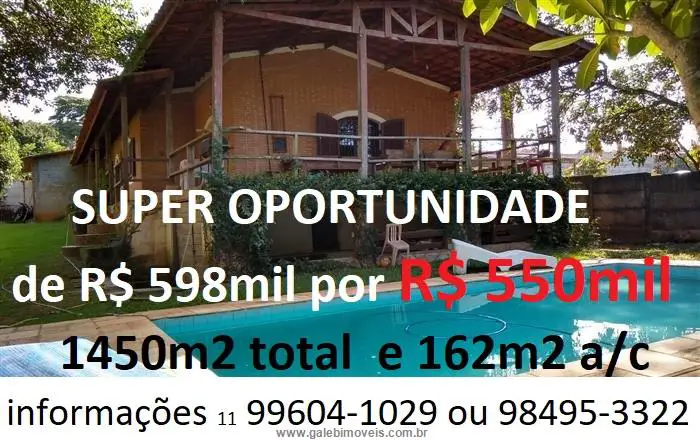 Foto 1 de Chácara com 3 Quartos à venda, 162m² em Jardim Brasil, Atibaia