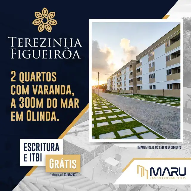 Foto 1 de Apartamento com 2 Quartos à venda, 46m² em Bairro Novo, Olinda