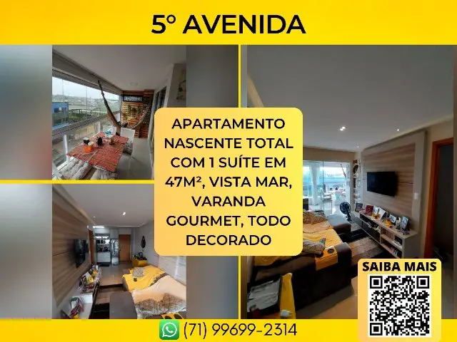Foto 1 de Apartamento com 1 Quarto à venda, 47m² em Armação, Salvador