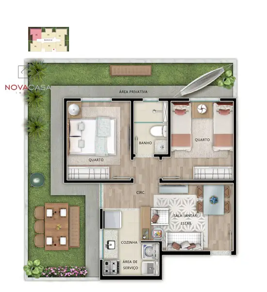 Foto 3 de Apartamento com 2 Quartos à venda, 46m² em Venda Nova, Belo Horizonte