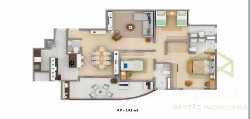 Foto 3 de Apartamento com 3 Quartos à venda, 97m² em Vila Clayton, Valinhos
