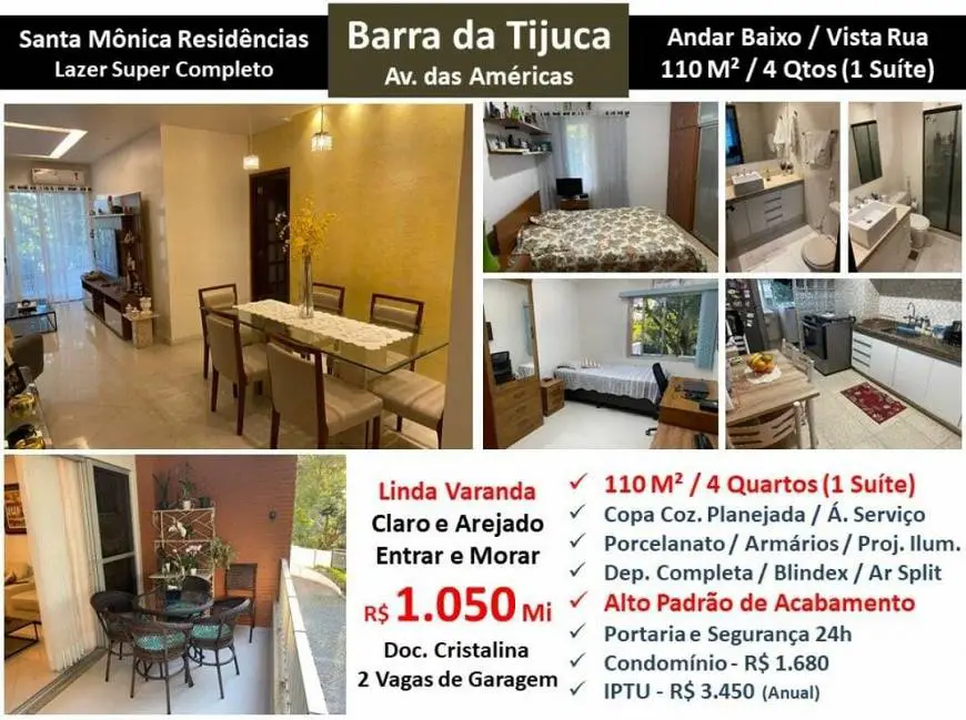 Foto 1 de Apartamento com 4 Quartos à venda, 110m² em Barra da Tijuca, Rio de Janeiro