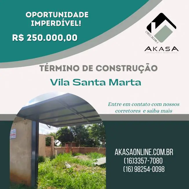 Foto 1 de Casa com 3 Quartos à venda, 170m² em Vila Santa Marta, Araraquara