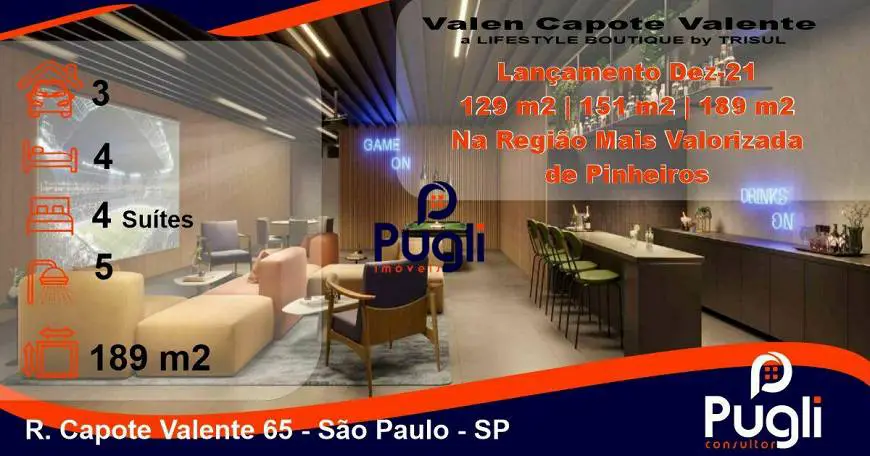 Foto 5 de Apartamento com 4 Quartos à venda, 187m² em Pinheiros, São Paulo