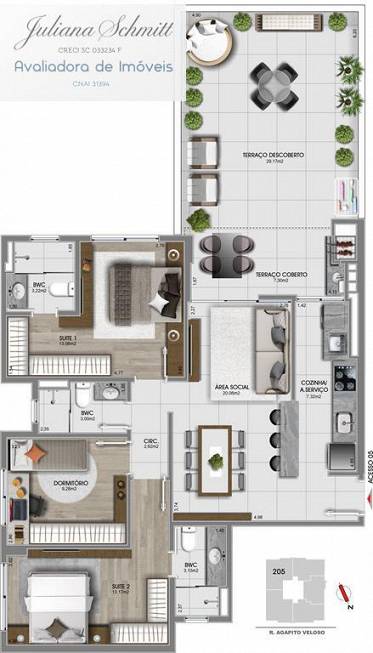 Foto 5 de Apartamento com 3 Quartos à venda, 126m² em Canto, Florianópolis