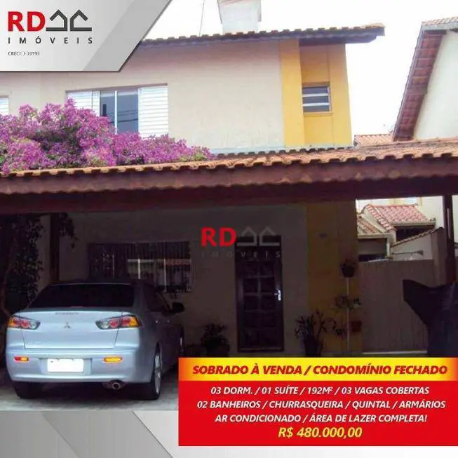 Foto 1 de Casa de Condomínio com 3 Quartos à venda, 192m² em Vila Rubens, Mogi das Cruzes