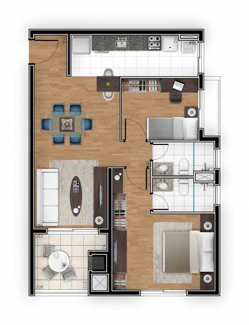 Foto 2 de Apartamento com 2 Quartos à venda, 75m² em Água Verde, Curitiba