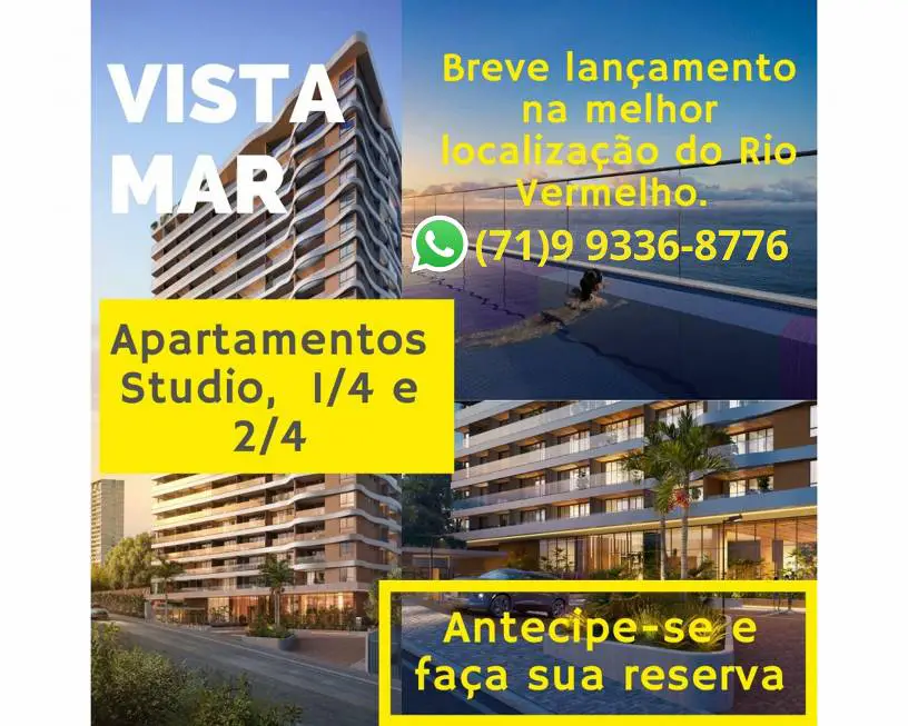 Foto 1 de Apartamento com 1 Quarto à venda, 37m² em Rio Vermelho, Salvador
