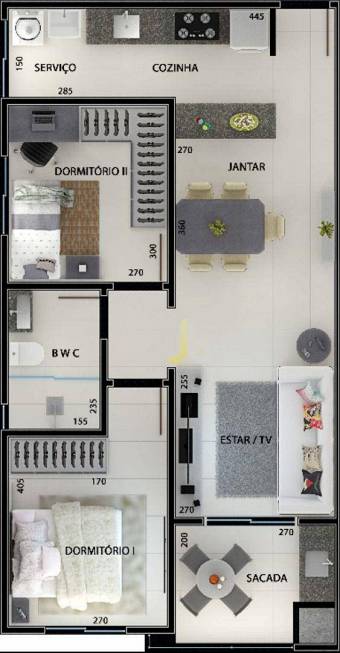 Foto 5 de Apartamento com 2 Quartos à venda, 64m² em Pioneiros Catarinenses, Cascavel