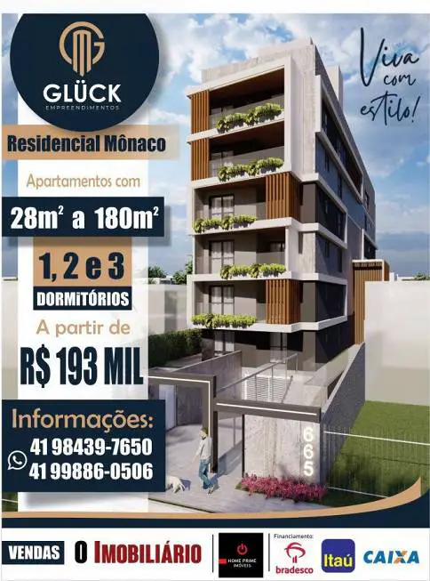 Foto 1 de Apartamento com 2 Quartos à venda, 55m² em Bacacheri, Curitiba