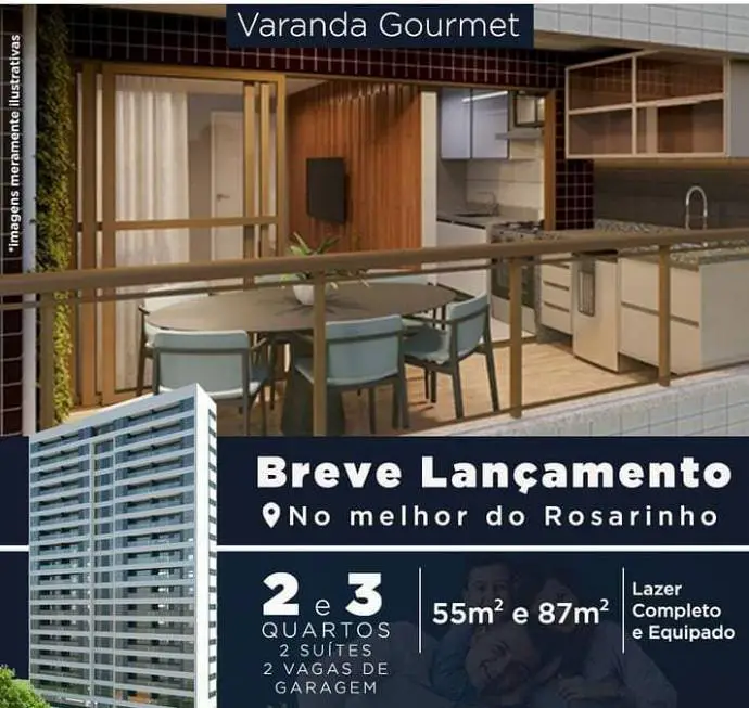 Foto 2 de Apartamento com 3 Quartos à venda, 87m² em Rosarinho, Recife