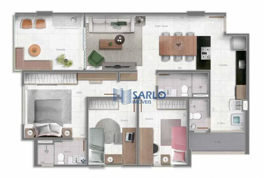 Foto 5 de Apartamento com 3 Quartos à venda, 87m² em Barro Vermelho, Vitória