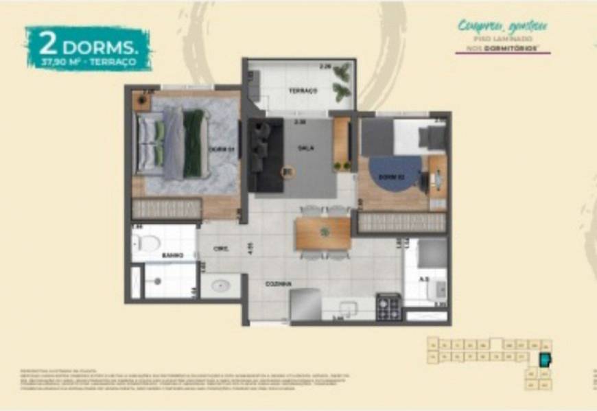 Foto 4 de Apartamento com 2 Quartos à venda, 38m² em Santa Maria, Santo André