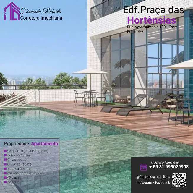 Foto 1 de Apartamento com 3 Quartos à venda, 82m² em Torre, Recife