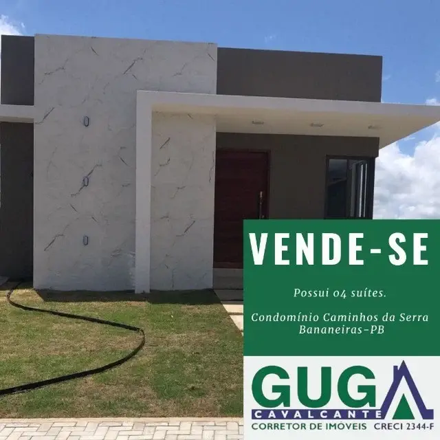 Foto 1 de Casa de Condomínio com 4 Quartos à venda, 183m² em , Bananeiras