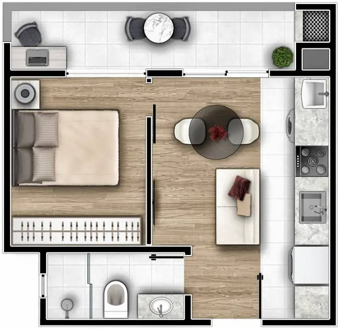 Foto 5 de Apartamento com 1 Quarto à venda, 32m² em Cajuru, Curitiba
