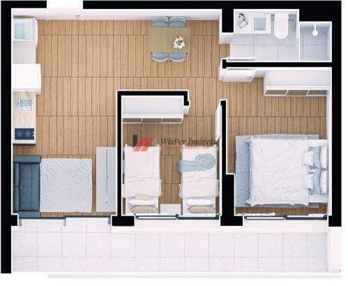 Foto 2 de Apartamento com 2 Quartos à venda, 52m² em Portão, Curitiba