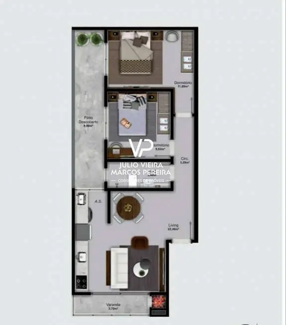 Foto 4 de Apartamento com 2 Quartos à venda, 57m² em Santa Regina, Camboriú
