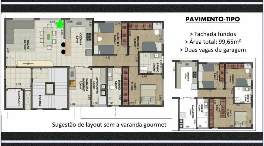 Foto 5 de Apartamento com 3 Quartos à venda, 100m² em Campo Alegre dos Cajiros, Conselheiro Lafaiete