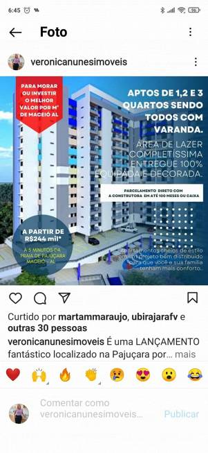 Foto 2 de Apartamento com 1 Quarto à venda, 40m² em Pajuçara, Maceió