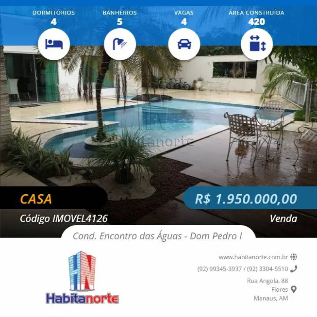 Foto 1 de Casa com 4 Quartos à venda, 420m² em Dom Pedro I, Manaus