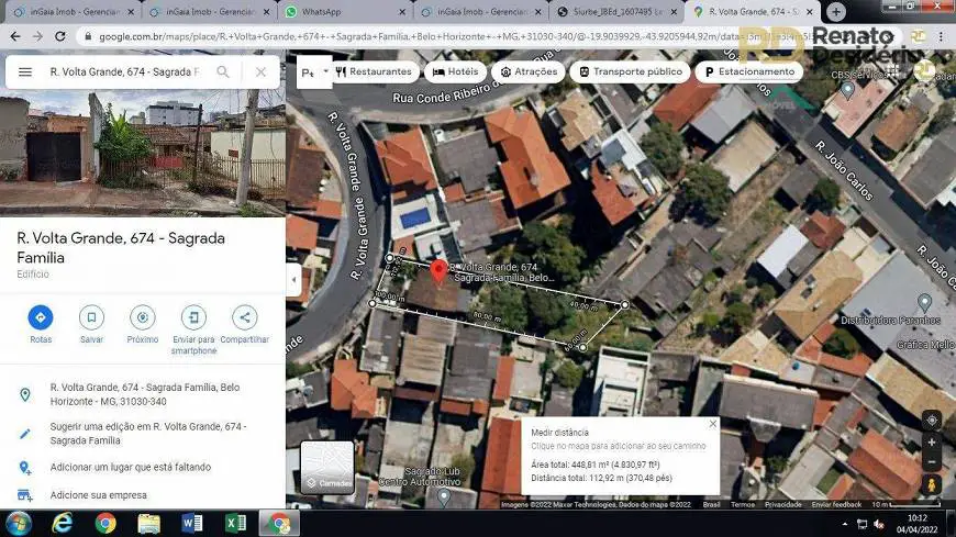 Foto 2 de Lote/Terreno à venda, 462m² em Sagrada Família, Belo Horizonte