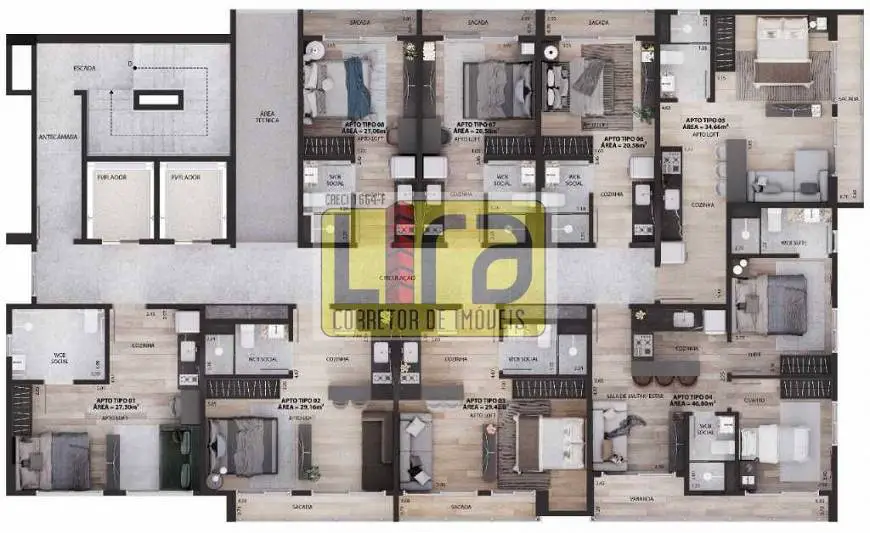 Foto 4 de Apartamento com 1 Quarto à venda, 29m² em Tambauzinho, João Pessoa
