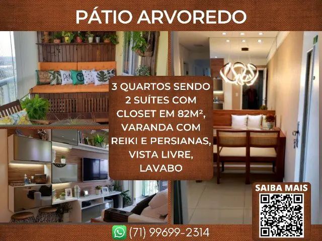 Foto 1 de Apartamento com 3 Quartos à venda, 82m² em Brotas, Salvador