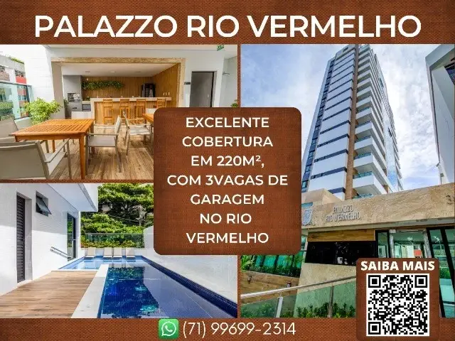 Foto 1 de Cobertura com 3 Quartos à venda, 220m² em Rio Vermelho, Salvador