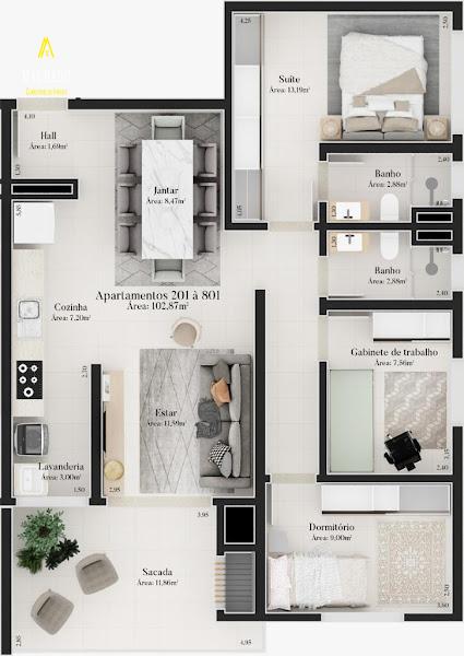 Foto 3 de Apartamento com 2 Quartos à venda, 20m² em Farroupilha, Ivoti